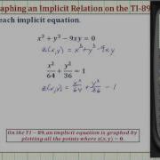 Graph An Implicit Equation On The TI 89