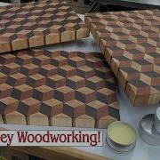 138 3D End Grain Cutting Board Cube Pattern