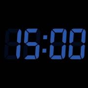 15 Seconds Digital Countdown Timer Black Background Blue Text No Sounds