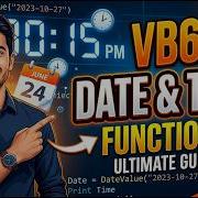 Master Date Time Library Functions In Visual Basic 6 0 VB6 Programming Tutorial For Beginners