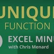 Excel UNIQUE Function Excel One Minute Functions Explained