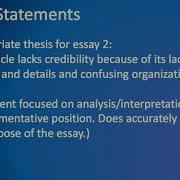 ENGL 101 Thesis Statements