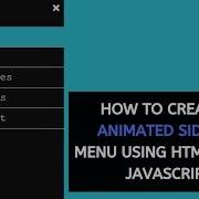 How To Create A Animated Sidebar Menu Using HTML CSS And JavaScript