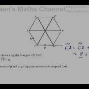 0580 22 F M 18 IGCSE Paper 22 Q7 Vectors Regular Hexagon