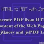 Convert HTML To PDF Using JavaScript