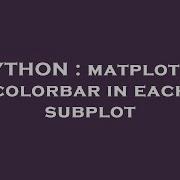 PYTHON Matplotlib Colorbar In Each Subplot