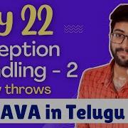 Day 22 Exception Handling Throw Throws Java Course In Telugu Vamsi Bhavani