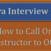How To Call One Constructor From The Other Constructor In Java