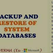 Backup And Restore Of System Databases Theory SQL Server Business Continuity