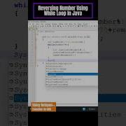 Reversing Number Using While Loop In Java Shorts Programming Coding Java Python Youtubeshorts