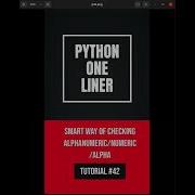 Python One Liners 42 Shorts Smart Way Of Checking Alpha Numeric And Alphanumeric