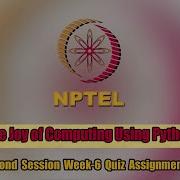 NPTEL The Joy Of Computing Using Python Week 6 Quiz Assignment Solution Swayam
