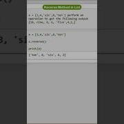 Reverse Method In List Pyrhon Program Shorts Tutorial Python3 Pythontutorial Problemsolved