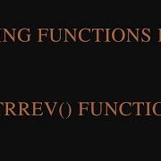 C String Functions STRREV Function In C Programming Language Concept Of STRREV Function In C