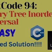 LeetCode 94 Binary Tree Inorder Traversal EASY C JAVA Detailed Solution