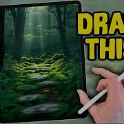 PROCREATE Landscape DRAWING Tutorial In EASY Steps Mossy Forest Path