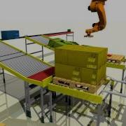Emulate3D Overhead Palletising Robot Tutorial Result