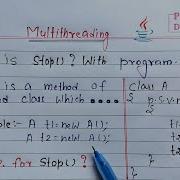 Stop Method In Java Multithreading Learn Coding