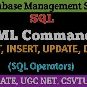SQL DML Commands SELECT INSERT UPDATE DELETE SQL Operators DBMS Lect 45 Shanu Kuttan Hindi