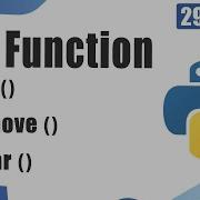 Function For Delete Element From List List Function To Remove Clear Pop