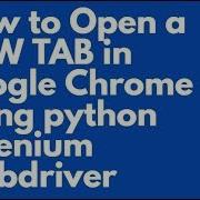 How To Open A New Tab In Python Selenium Webdriver Python Selenium Switching To New Tab