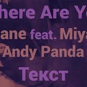 Ollane Feat Miyagi Andy Panda Where Are You Lyrics