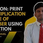 Python Program To Print Multiplication Table Using Function For Loop CodeWithAngel