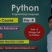 Day 8 Python Full Course Strings List In Python Part 2