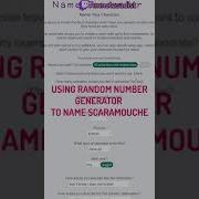 Naming Scaramouche With A Random Name Generator
