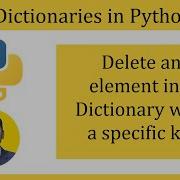 How To Delete An Element In A Python Dictionary With A Specific Key