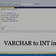 How To CHANGE COLUMN TYPE VARCHAR To INT In SQL