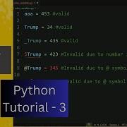 Variable Rules Python Tutorial 3 Python Full Course Python Variables