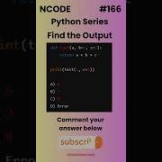 NCODE 166 Find The Output Comment Your Answer Below Coding Pythondaily Python Mcqsquiz