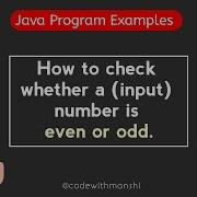 Java Program To Check Whether Input Number Is Even Or Odd Java Tutorial Java Coding Shorts