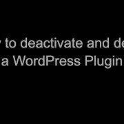 How To Deactivate And Delete A WordPress Plugin