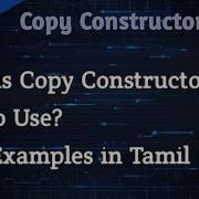 30 Copy Constructor In C In Tamil Tamil Pro Techniques