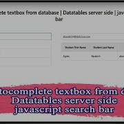 PHP Autocomplete Textbox From Database Datatables Server Side Javascript Search Bar
