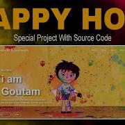 Happy Holi Project Using Html Css JavaScript Happy Holi 2025 Project Using Html Css