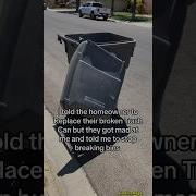 Garbage Truck Breaks Trash Can Lid Garbagetruck Trash