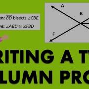MATH GEOMETRY USING TWO COLUMN PROOF Example 1 VERTICAL ANGLES