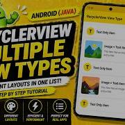 ANDROID RECYCLERVIEW DIFFERENT VIEWTYPES TUTORIAL IN JAVA