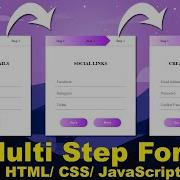 Multi Step Form With Step Progress Bar In HTML CSS JavaScript Multi Step Registration Form HTML