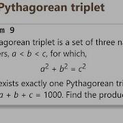 Project Euler Problem 9 C C
