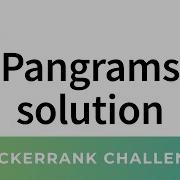 HackerRank Solution Pangrams In C