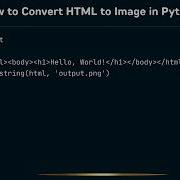 How To Convert HTML To Image In Python