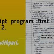 Javascript First Program Lecture 2 Web Development Course