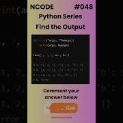 NCODE 048 Find The Output Comment Your Answer Below Coding Pythondaily Python Mcqsquiz