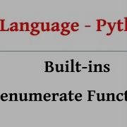 Language Tamil Python Builtins Function Enumerate