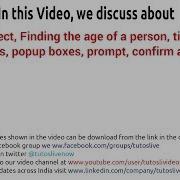 JavaScript Date Object And Popups By Tutoslive