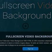 Responsive Fullscreen Video Background HTML CSS